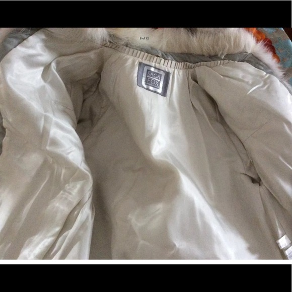 SAGA FOX Blue Fox Fur Coat W/ Leather Int Trimming - Picture 7 of 8